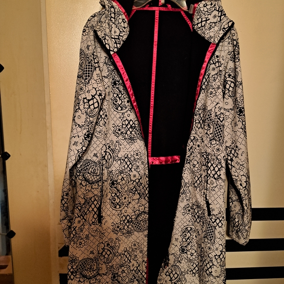 lululemon athletica Jackets & Blazers - Lululemon Black and White Floral Jacket with Pink Accents